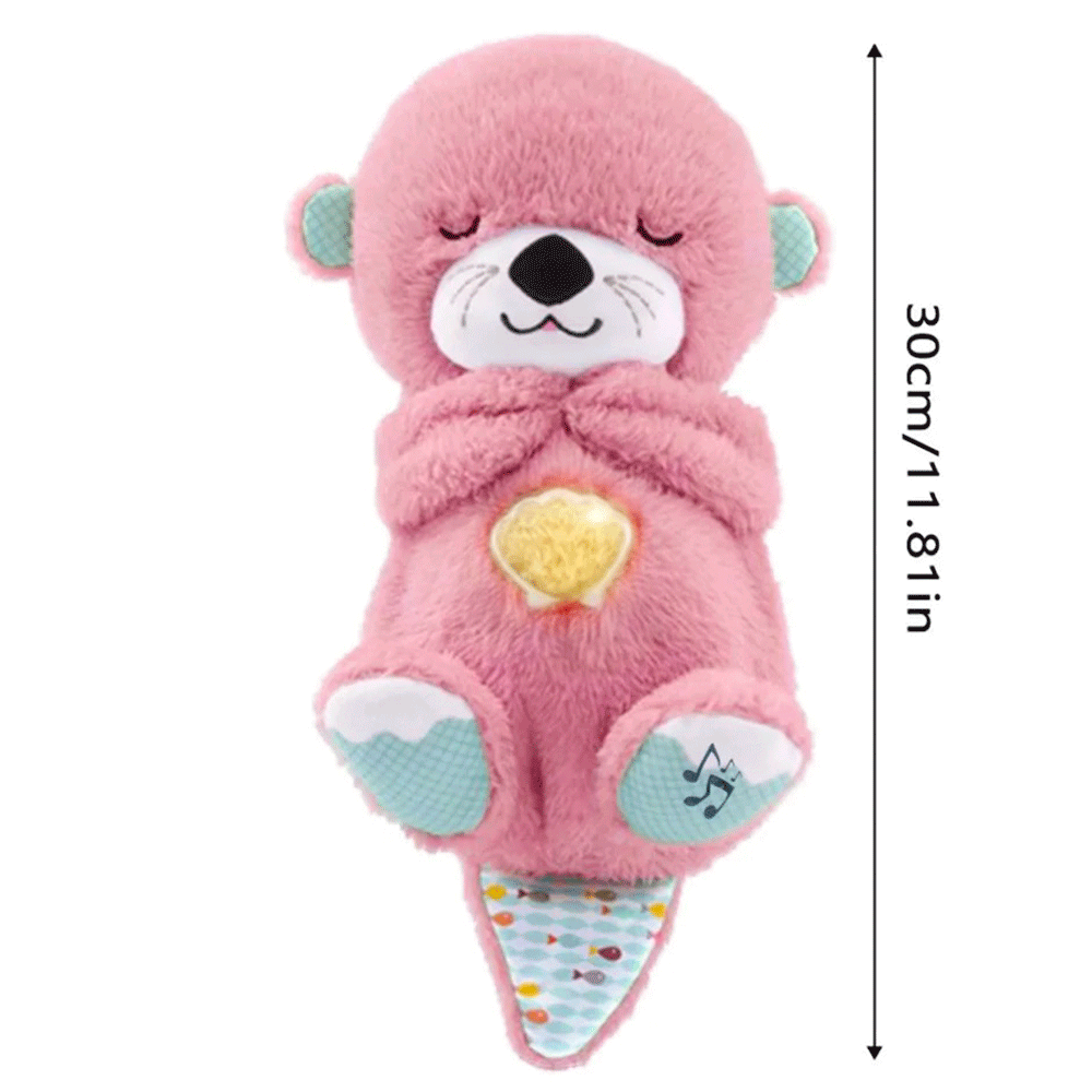 PELUCHE DE NUTRIA HORA DE DORMIR CON RESPIRACIÓN - ROSA - 3