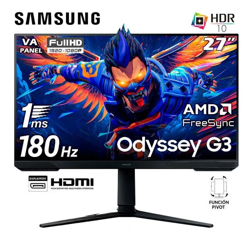 MONITOR SAMSUNG LS27DG300ELXPE 27' 180HZ 1MS FREESYNC PIVOTE - 1