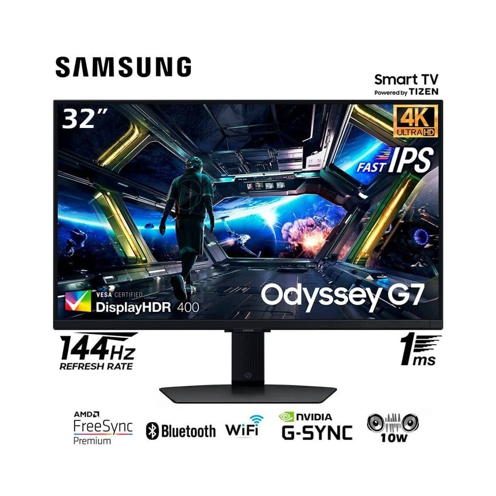 MONITOR GAMER SAMSUNG LS32DG700ELXPE 32' IPS 4K UHD 1MS 144HZ G-SYNC DP HDMI 2.1 PARLANTES - 1