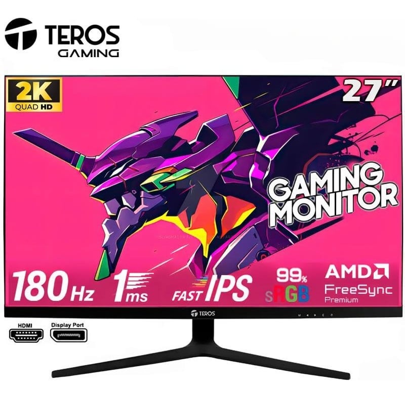 MONITOR TEROS TE-2769G 27' IPS 180HZ 1MS 1440P FREESYNC DP - 1