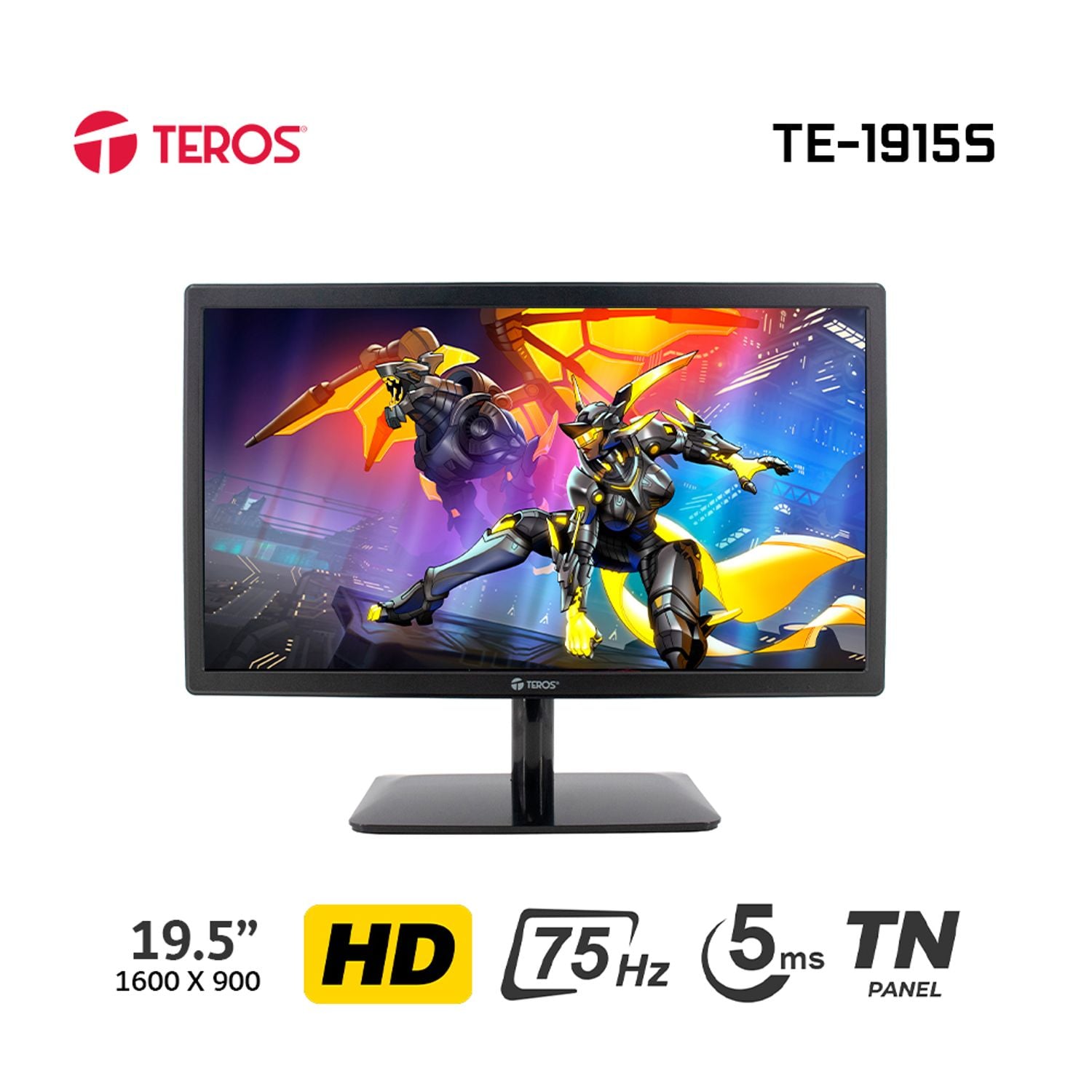 MONITOR TEROS TE-1915S 19.5' LED HDMI VGA 75HZ 5MS PARLANTES - 1