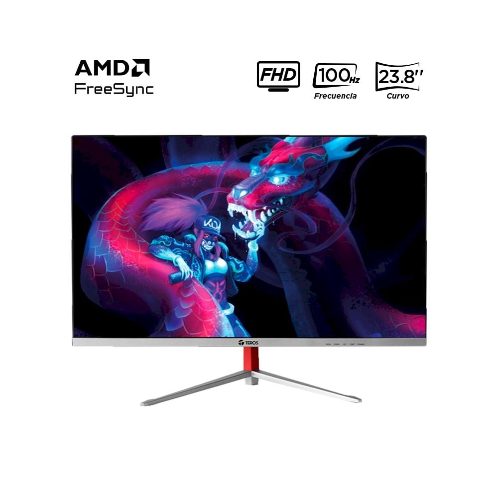 MONITOR TEROS TE-2402S 23.8' CURVO FHD 100HZ 1MS HDMI VGA FHD - 1