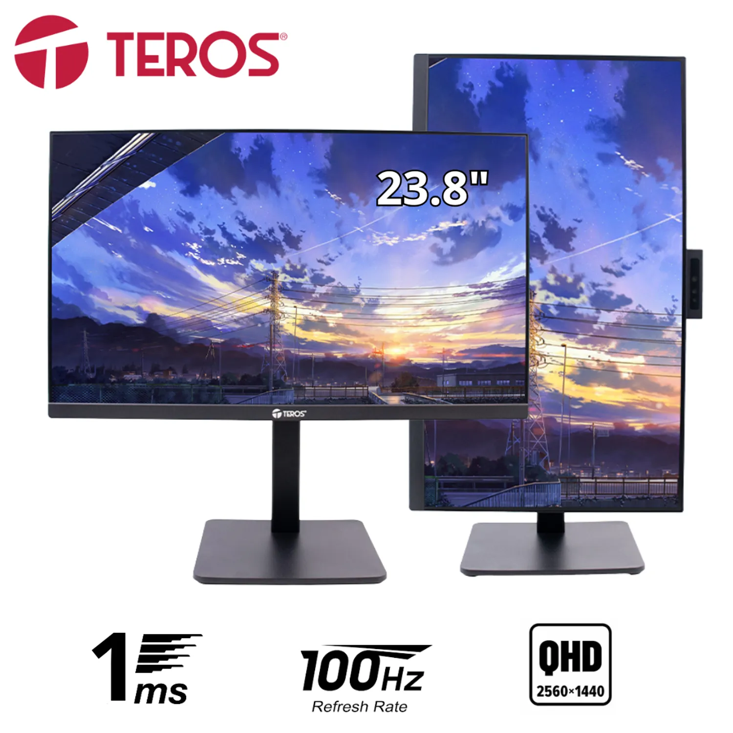 MONITOR GAMING TEROS TE-2416CS 23.8' IPS 2560 X 1440 100HZ 1MS HDMI DP PARLANTE - 1