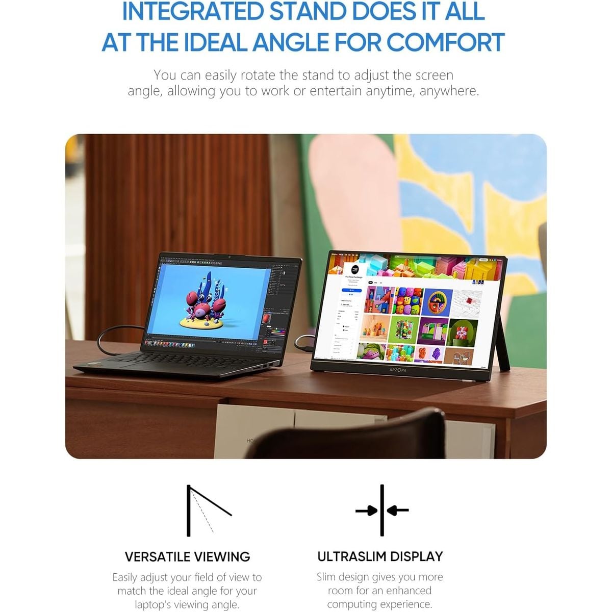 MONITOR PORTÁTIL ARZOPA Z1FC 16.1' 1920X1080 IPS USB-C HDMI - 4