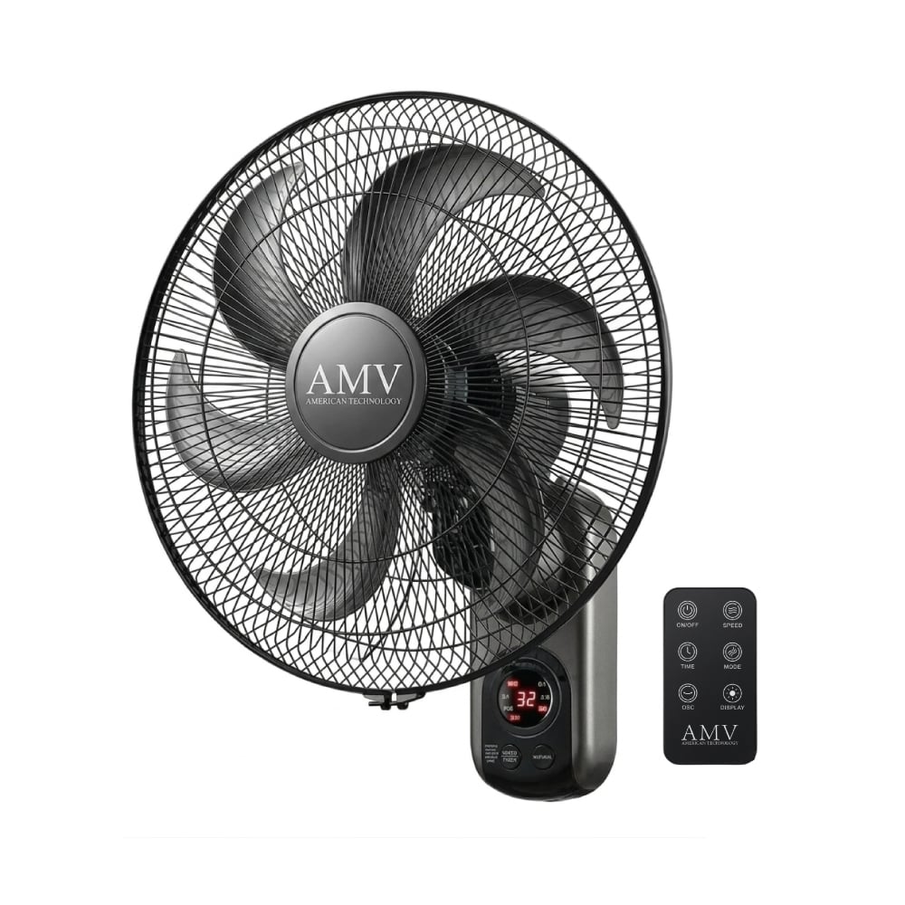 VENTILADOR DE PARED AMV FB40-18 DE 18" CONTROL REMOTO NEGRO - 1