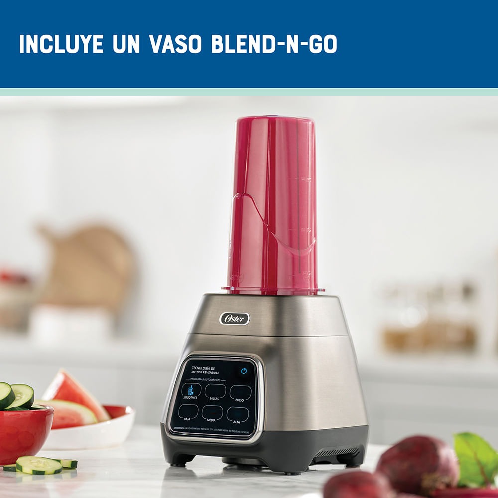 LICUADORA OSTER BLSTPYG1312XBG PANTALLA TÁCTIL Y VASO BLEND-N-GO 1.5L - 2