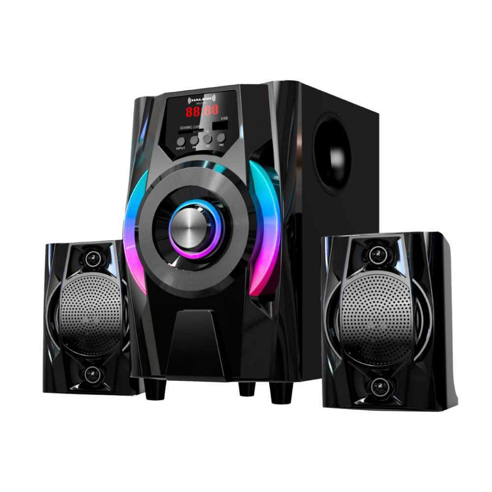 PARLANTE 2.1 HALION HA-K43 BRISTOL SUBWOOFER 4' USB, SD, BT, FM 80W - 2