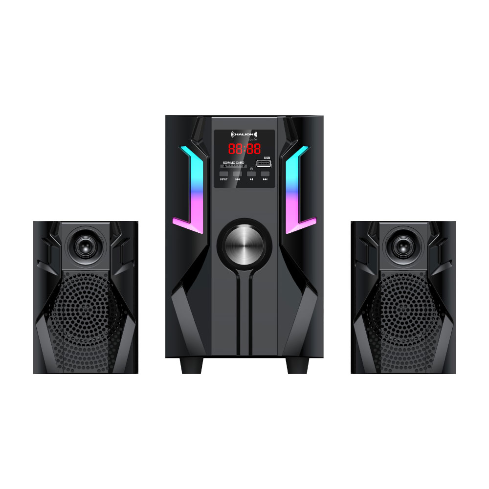 PARLANTE 2.1 HALION HA-K41 CYCLON SUBWOOFER 4' USB, SD, BT, FM 80W - 1