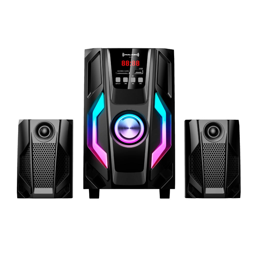 PARLANTE 2.1 HALION HA-K44 BATH SUBWOOFER 4' USB, SD, BT, FM 80W - 1