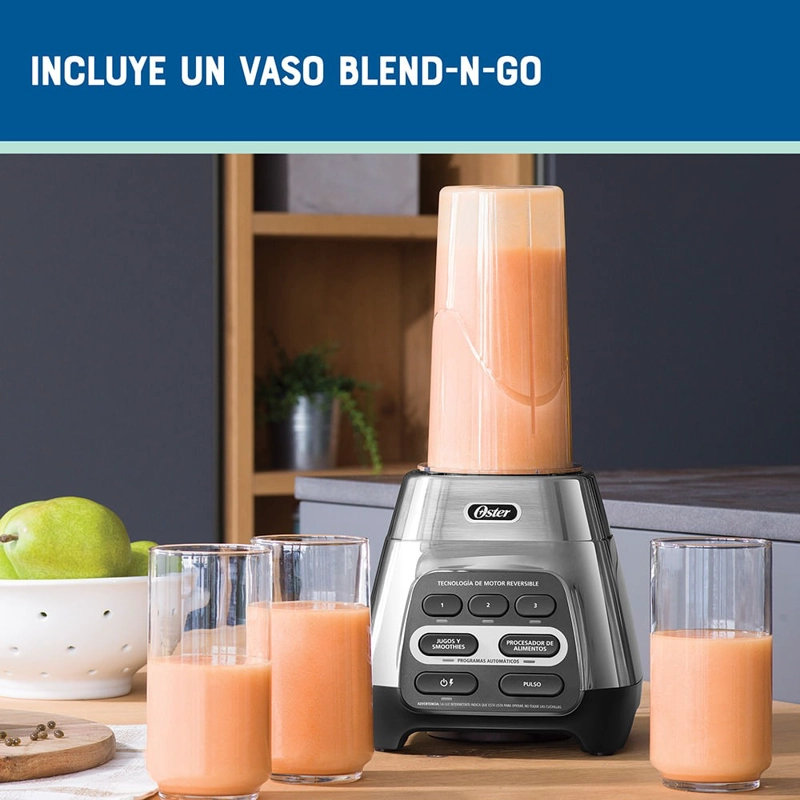 LICUADORA OSTER BLSTPYG1311NBG TECNOLOGÍA REVERSIBLE Y VASO BLEND-N-GO 1.5LTS - 5