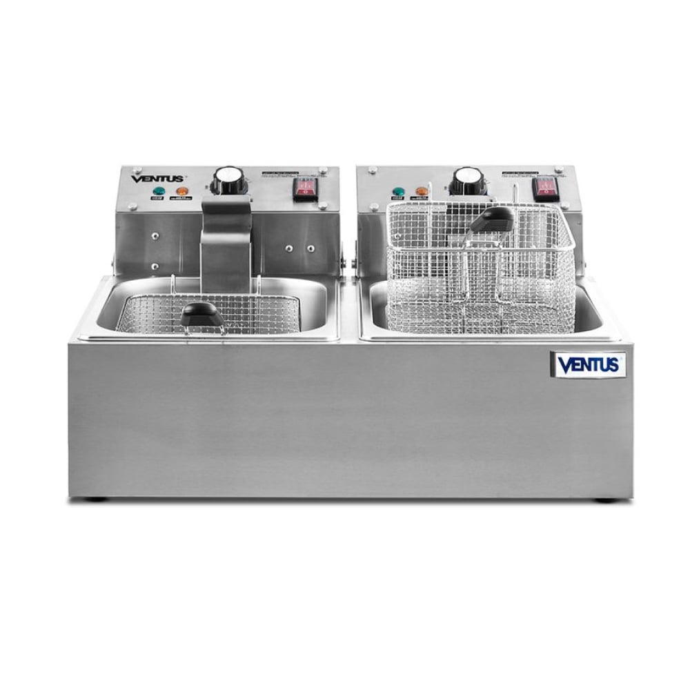FREIDORA ELÉCTRICA VENTUS VFS-062 DOBLE CANASTA SOBRE MESA - 2
