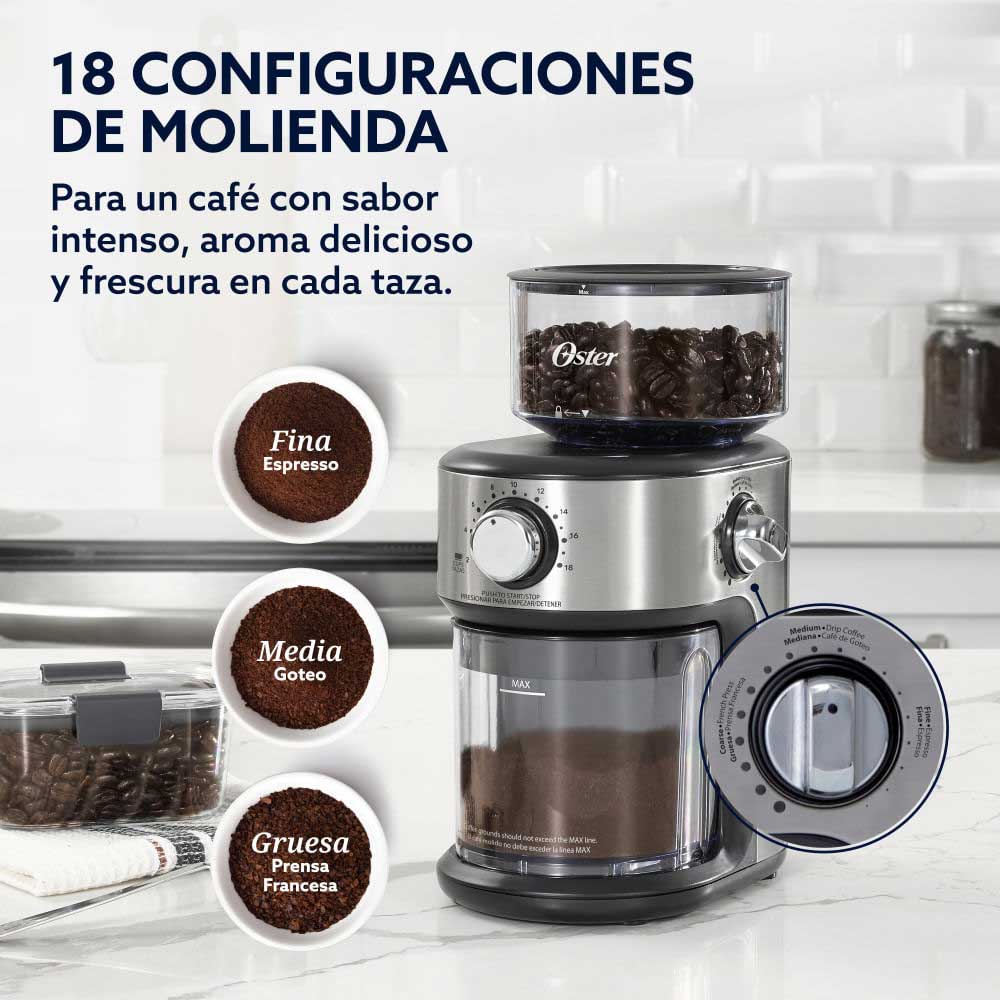 MOLINILLO DE CAFÉ AUTOMÁTICO OSTER BVSTBMH24 CON 18 NIVELES DE MOLIENDA - 4
