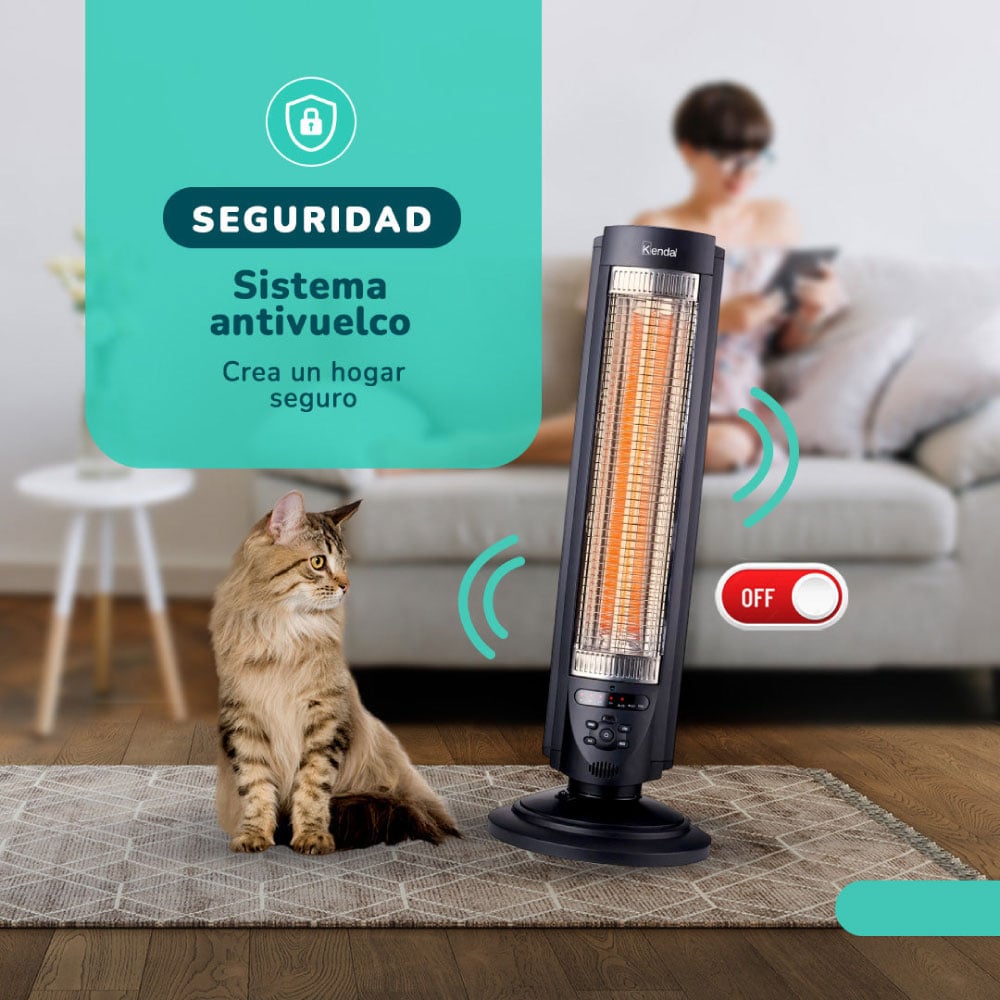 ESTUFA ELÉCTRICA FIBRA CARBONO KENDAL KFC-600D WIFI 700W COBERTURA 14M2 - 5