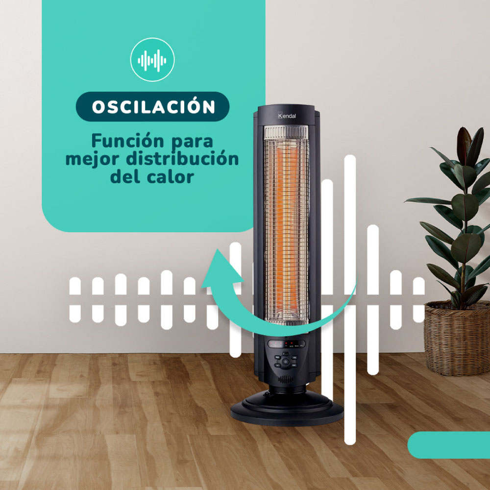 ESTUFA ELÉCTRICA FIBRA CARBONO KENDAL KFC-600D WIFI 700W COBERTURA 14M2 - 6