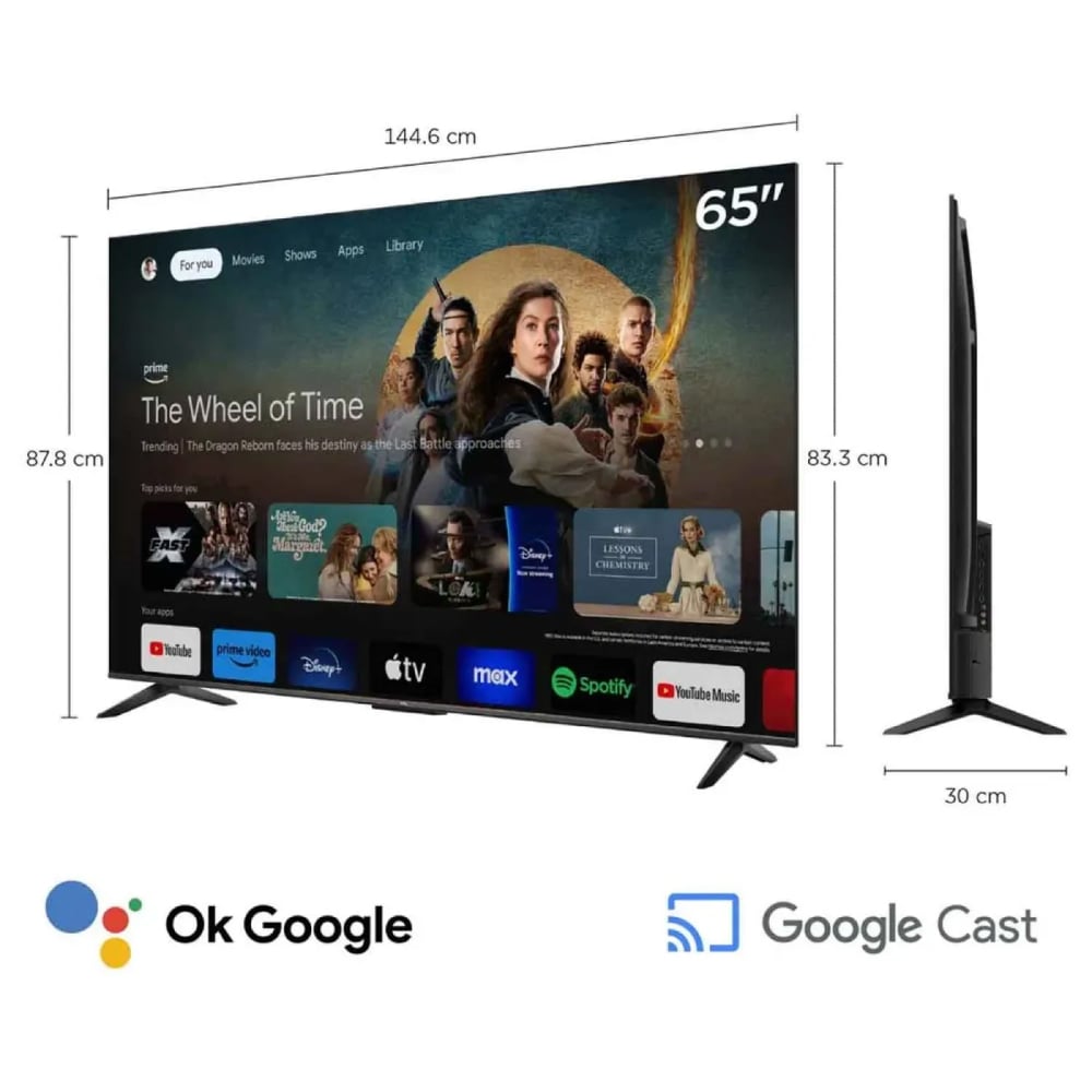 TELEVISOR TCL 65V6C 65 LED 4K UHD SMART TV GOOGLE TV - 3