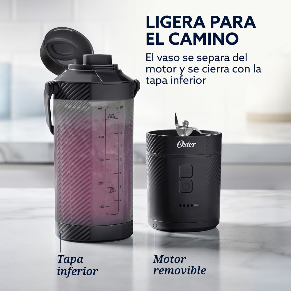 LICUADORA PORTÁTIL OSTER BLSTGFP-B20-000 GO MAX 590ML RECARGABLE USB-C - 7