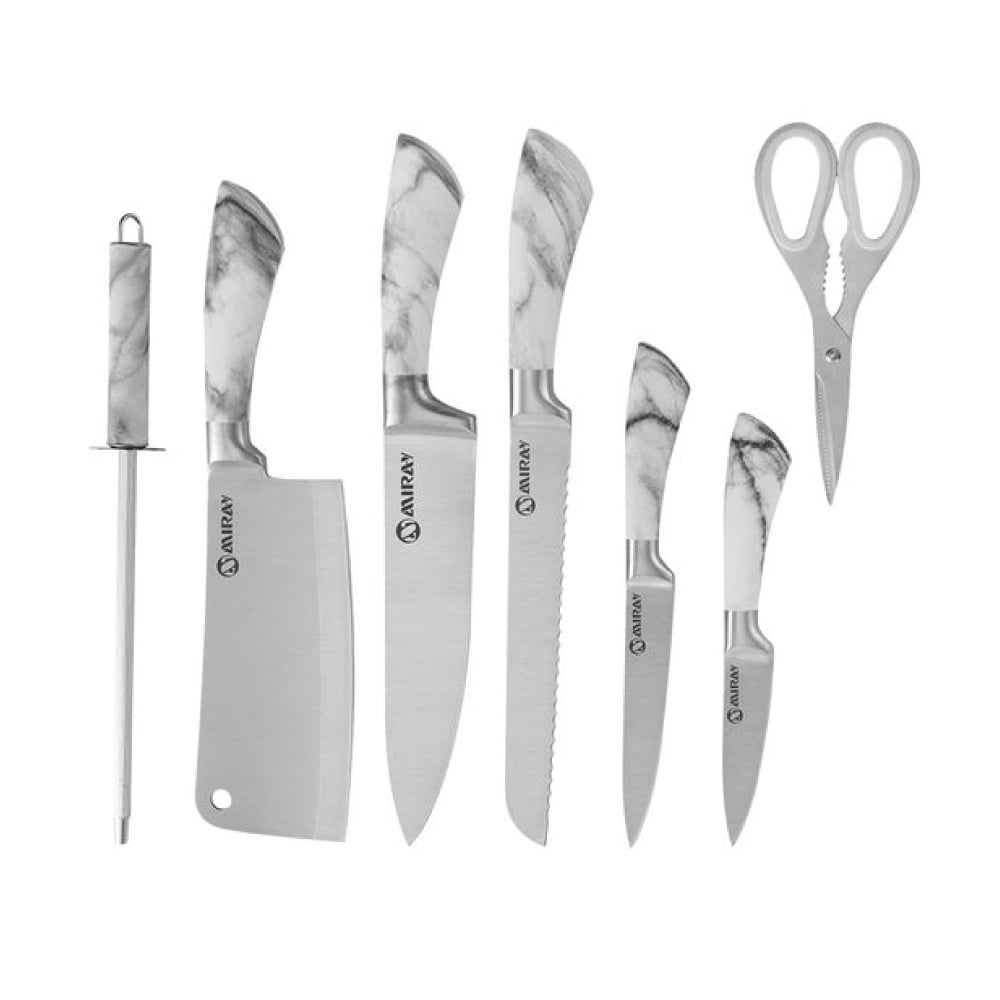 SET DE CUCHILLOS + TIJERAS MIRAY SCM-2 DE 8 PZAS ACERO INOXIDABLE - 2