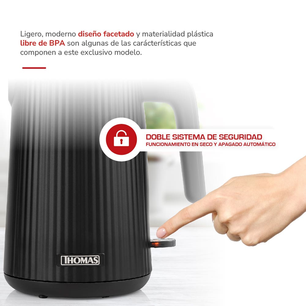 HERVIDOR ELÉCTRICO THOMAS TH-4343N 1.8LTS 2200W - 7