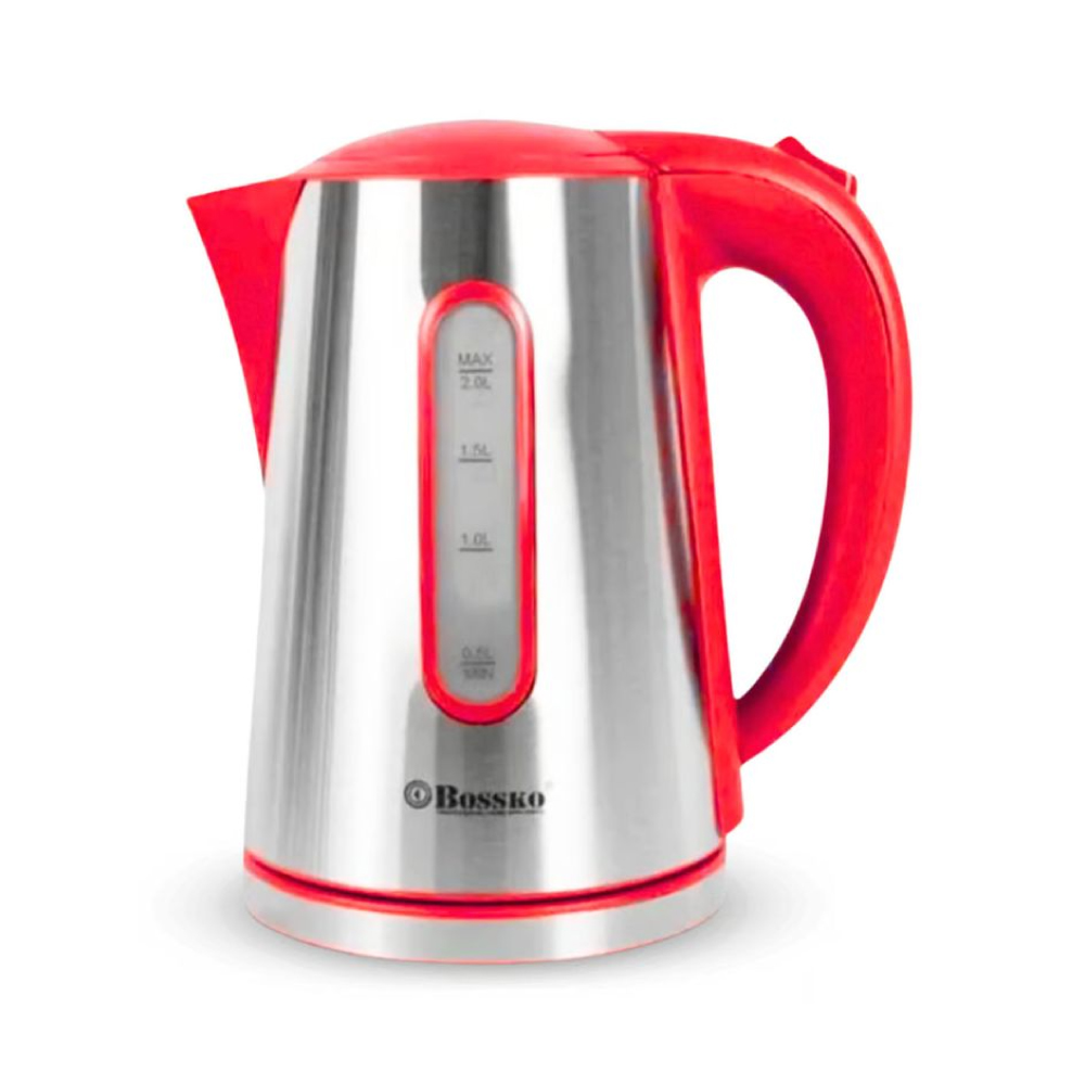 HERVIDOR ELÉCTRICO BOSSKO BK-208B 2200W 2LTS ROJO - 2