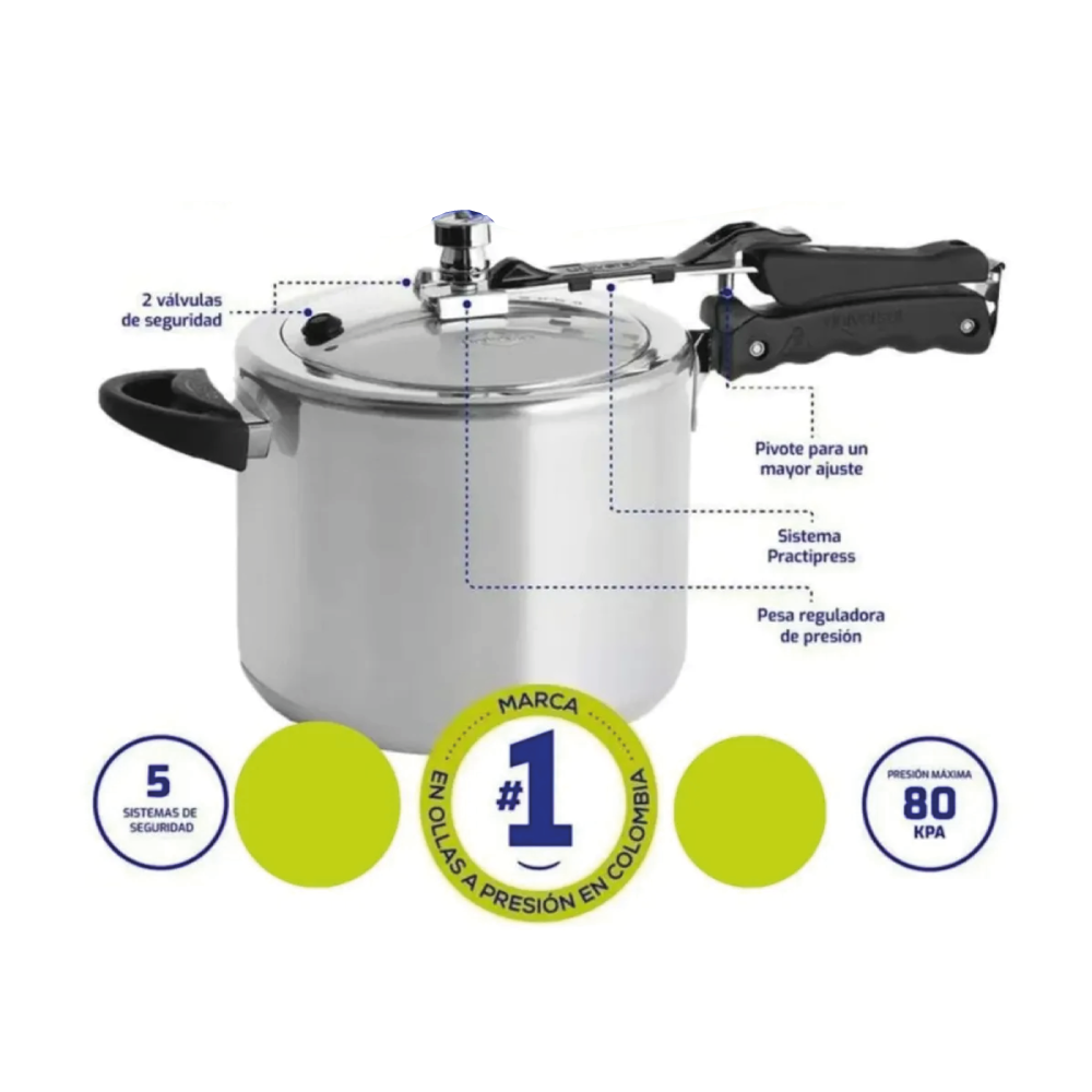 OLLA A PRESIÓN UNIVERSAL 13 LTS DOBLE VÁLVULA DE SEGURIDAD - 3