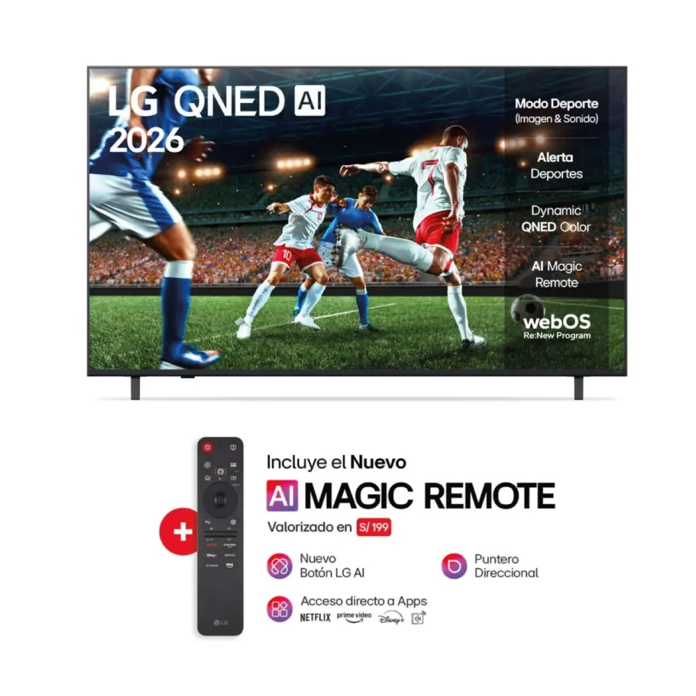 TELEVISOR LG 55QNED73ASA 55 QNED 4K THINQ AI SMART TV 2026 - 1