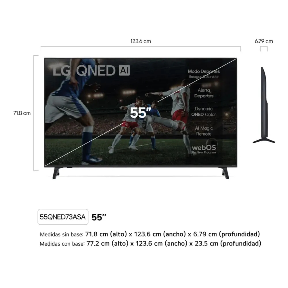 TELEVISOR LG 55QNED73ASA 55 QNED 4K THINQ AI SMART TV 2026 - 3