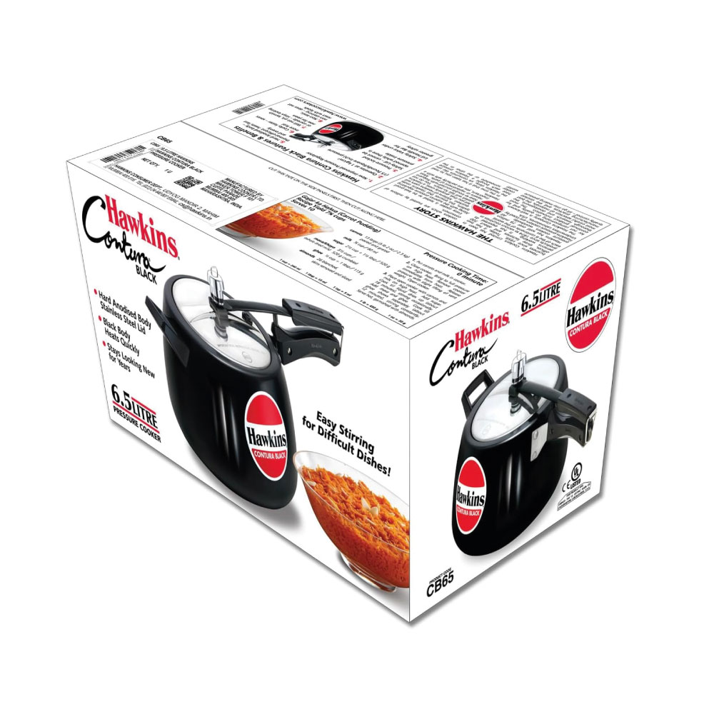 OLLA DE PRESIÓN HAWKINS HANDI CONTURA CB65 6.5 LITROS NEGRA - 8