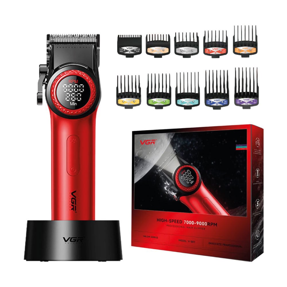 MÁQUINA DE CORTAR PELO VGR 9000 RPM V-001 PROFESIONAL ROJO - 1