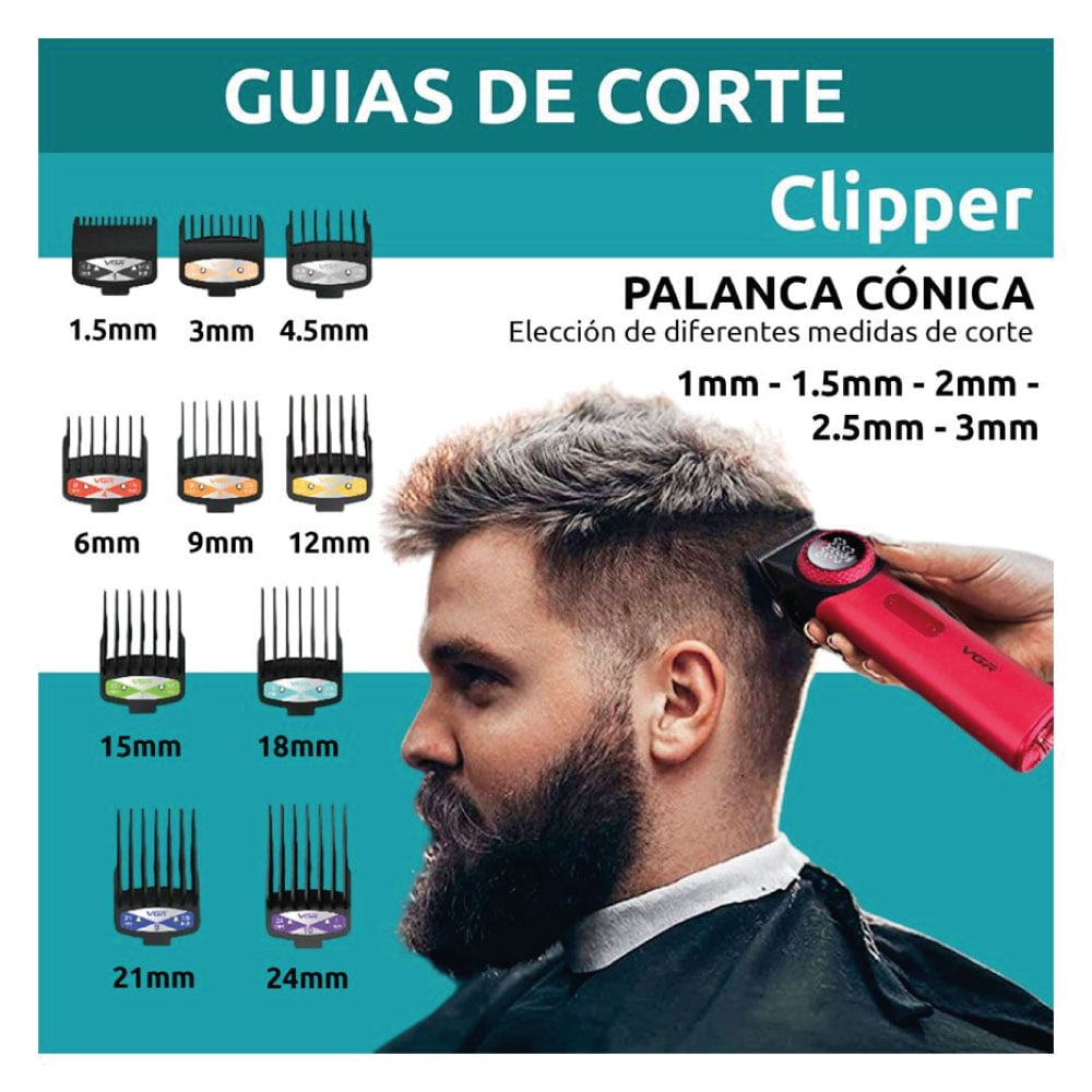 MÁQUINA DE CORTAR PELO VGR 9000 RPM V-001 PROFESIONAL ROJO - 3