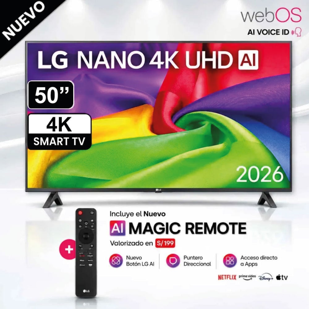 TELEVISOR LG 50NU800BPSC 50' PULG NANO 4K UHD AI SMART TV 2026 - 1