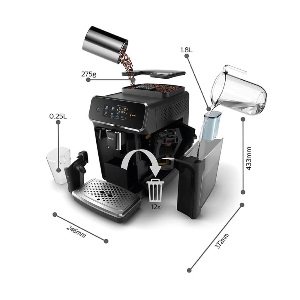 CAFETERA EXPRESSO PHILIPS EP223142 LATTEGO 1500W 1.8L - 4