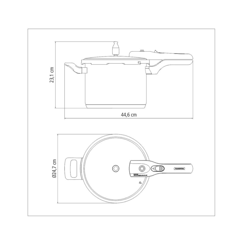 OLLA PRESIÓN TRAMONTINA BRAVA 22 CM 6 L - 4