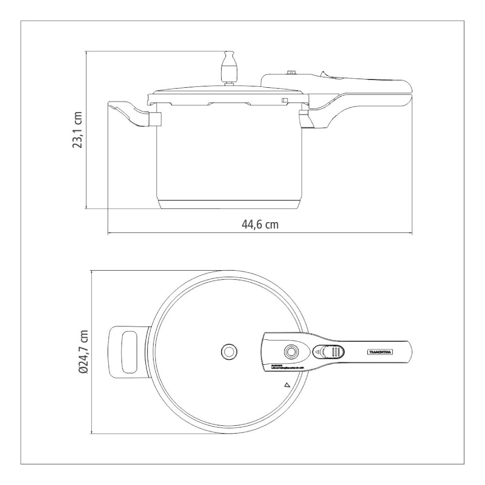 OLLA PRESIÓN TRAMONTINA BRAVA 22 CM 6 L - 5