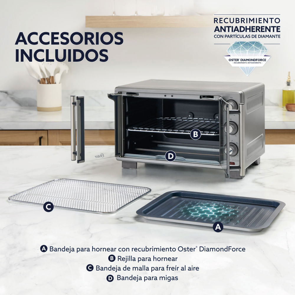 HORNO ELÉCTRICO - AIRFRYER OSTER TSSTTV25FDMAFNS-053 25L PUERTAS FRANCESAS - 4