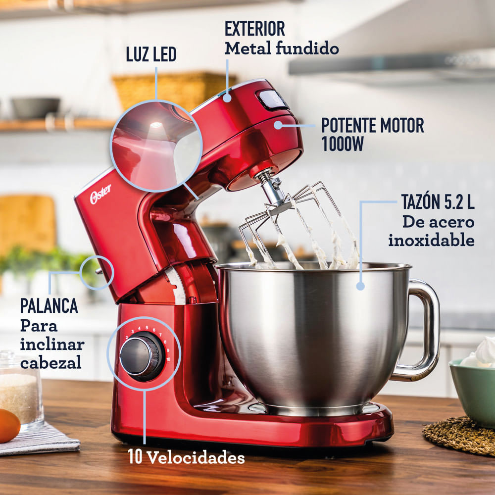 BATIDORA PLANETARIA OSTER FPSTSMPL3R-053 5.2L DE 1000W - 5