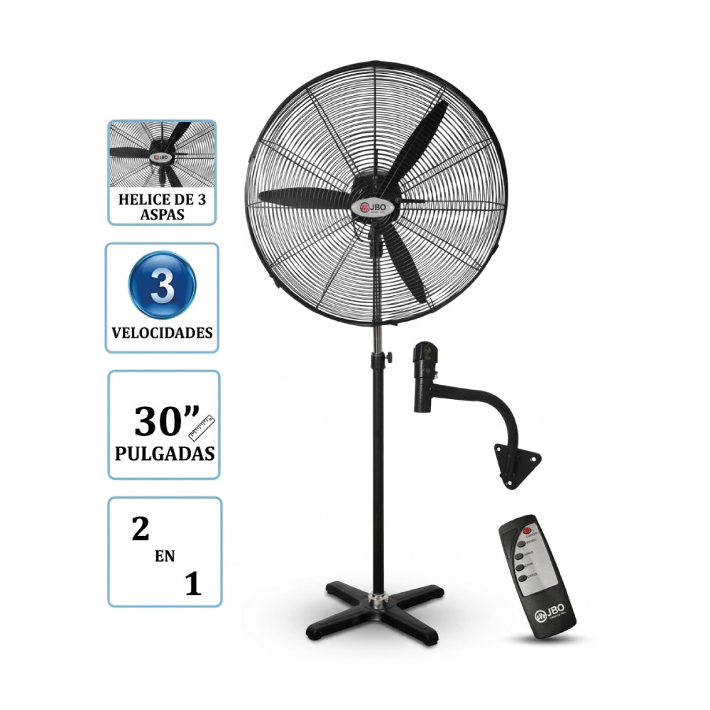 VENTILADOR INDUSTRIAL JBO WC302 30 PULG. 2 EN 1 C.C REMOTO - 1