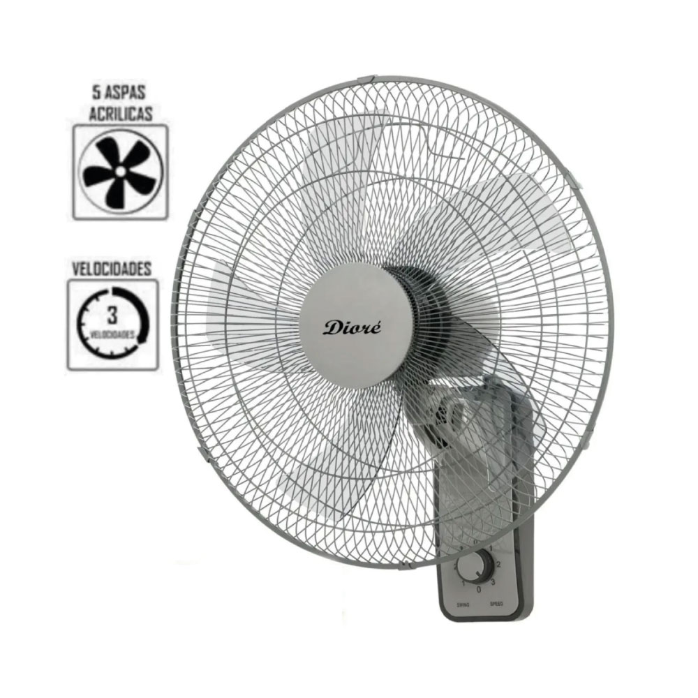VENTILADOR DE PARED DIORE MWF-1805 18' DE 5 ASPAS 60 WATTS - 1