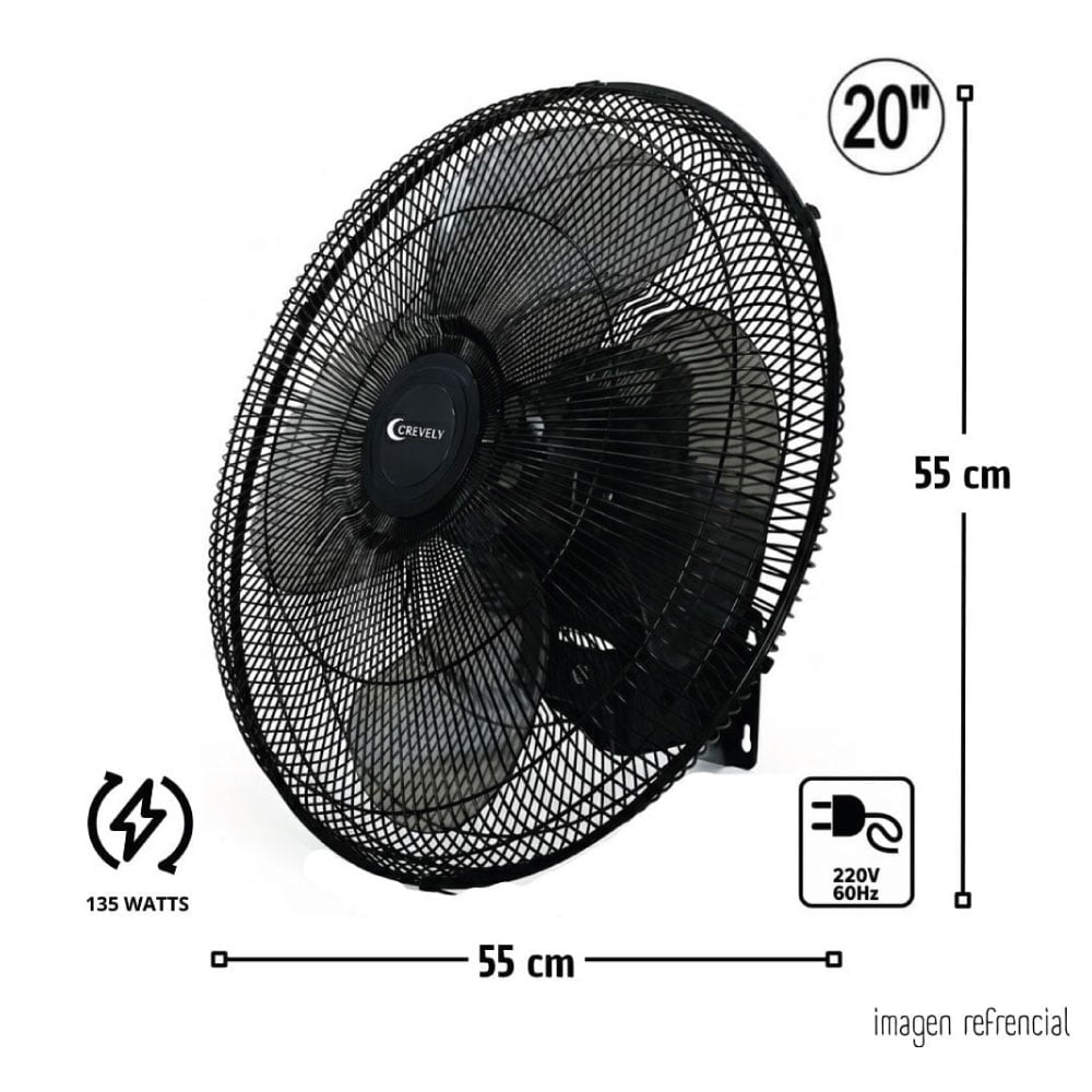 VENTILADOR INDUSTRIAL PARED TREVELY VT-204C 20 PULG. 135W C.C REMOTO - 2