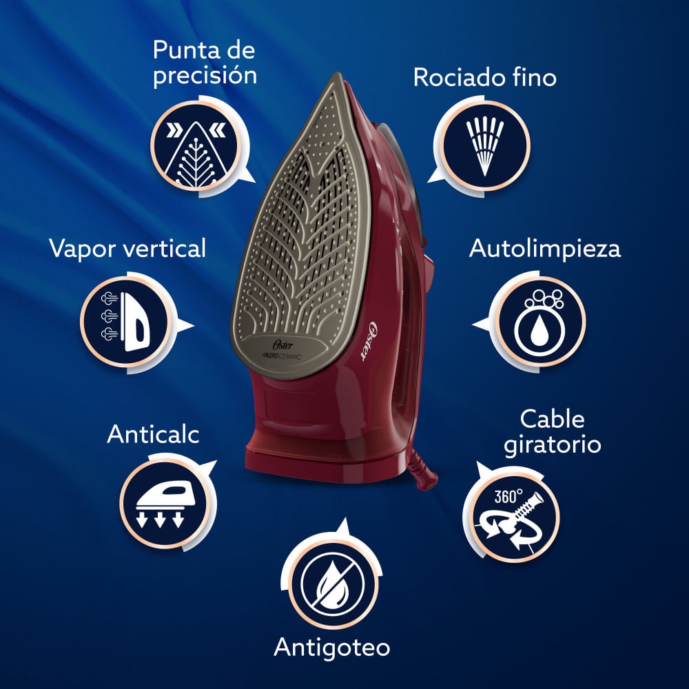 PLANCHA DE VAPOR OSTER GCSTAC7201-053 AEROGLIDE S7200 1600W - 6