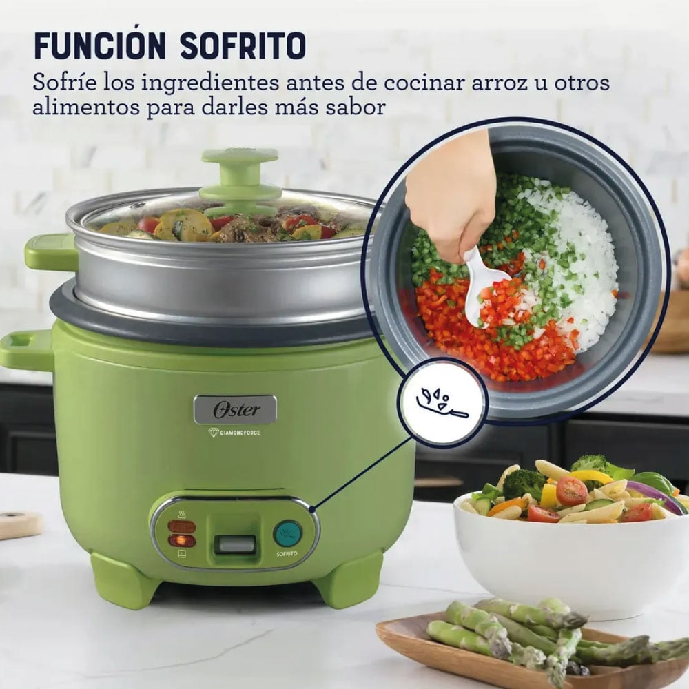 ARROCERA OSTER CKSTRC10DFGRN-053 DIAMONDFORCE 1.8LTS CON FUNCIÓN DE SOFRITO - 4