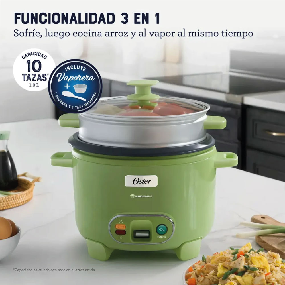 ARROCERA OSTER CKSTRC10DFGRN-053 DIAMONDFORCE 1.8LTS CON FUNCIÓN DE SOFRITO - 5