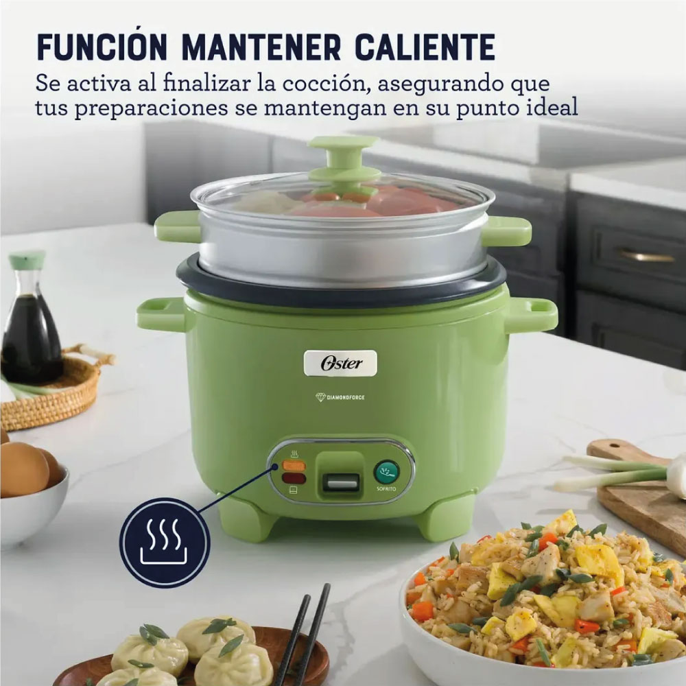 ARROCERA OSTER CKSTRC10DFGRN-053 DIAMONDFORCE 1.8LTS CON FUNCIÓN DE SOFRITO - 6