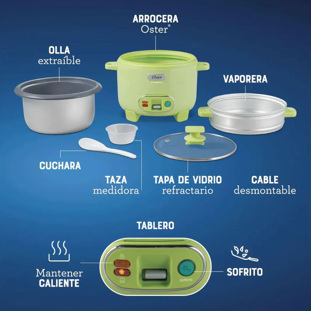 ARROCERA OSTER CKSTRC10DFGRN-053 DIAMONDFORCE 1.8LTS CON FUNCIÓN DE SOFRITO - 7