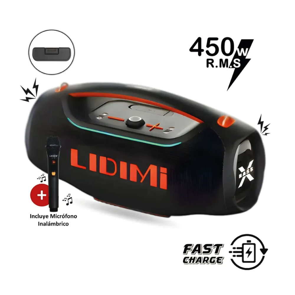 PARLANTE BLUETOOTH PORTÁTIL LIDIMI D-S679 SUPER USB AUX 450W - 1