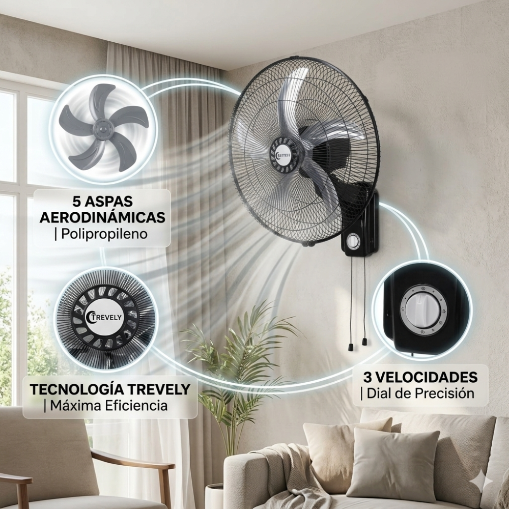 VENTILADOR DE PARED TREVELY VT-1804 DE 18' 70W - 5