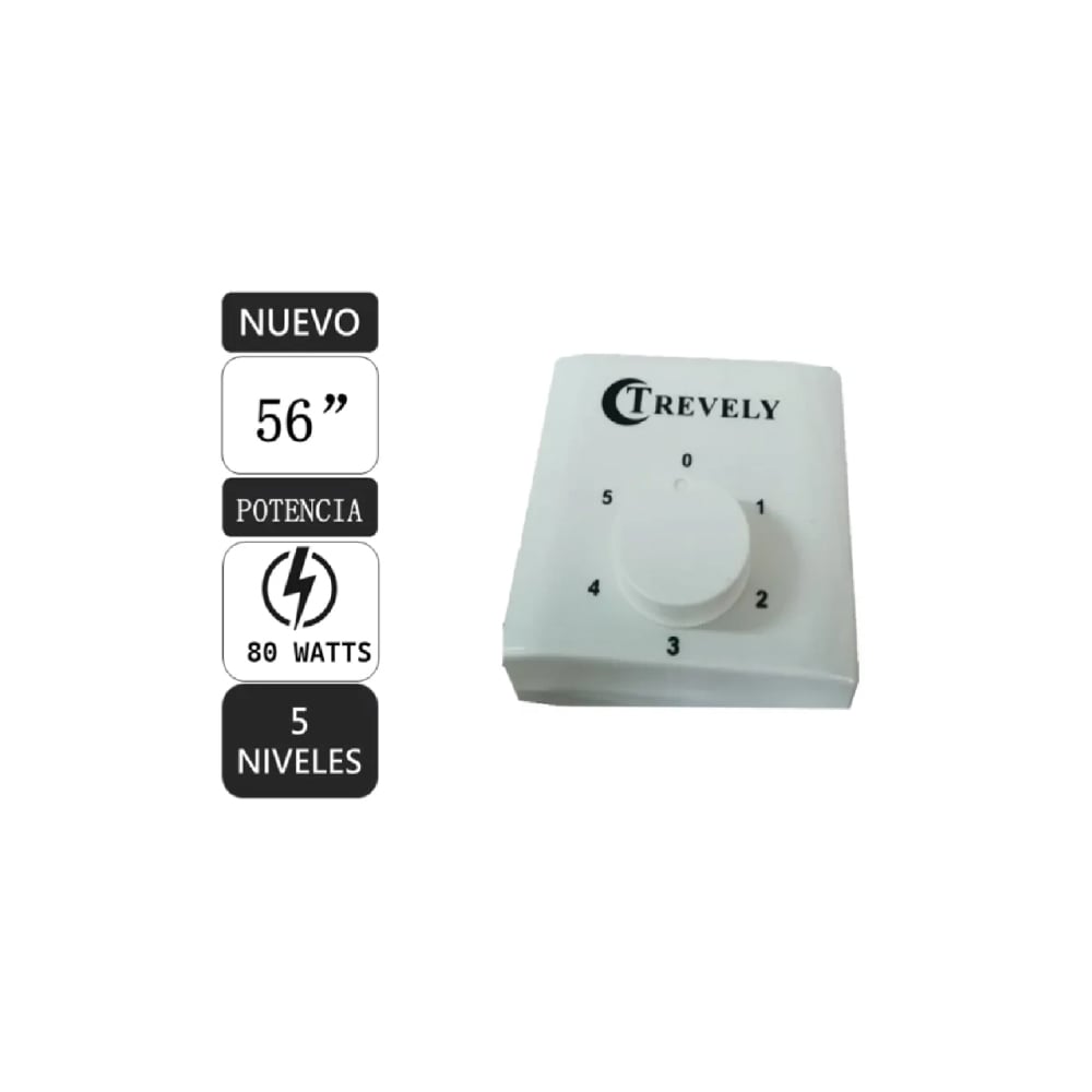 VENTILADOR DE TECHO TREVELY VT-5680 56' 90W - 3
