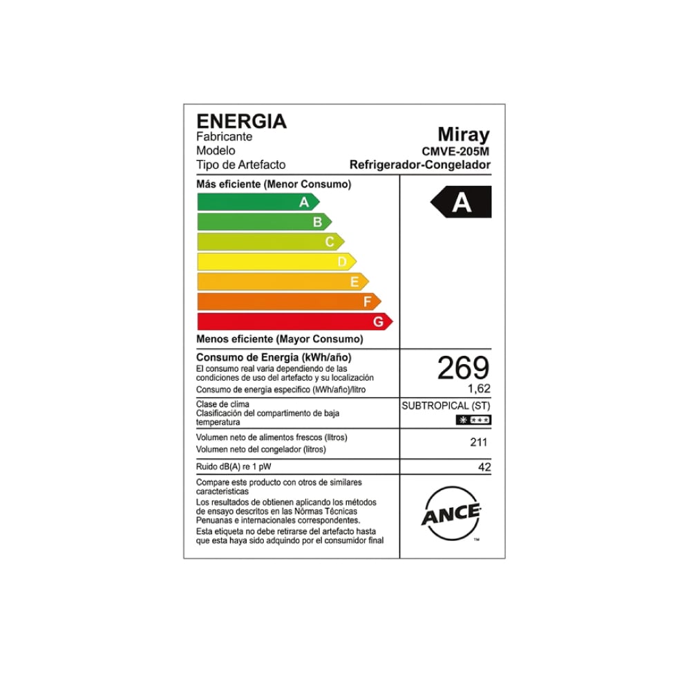 CONSERVADORA EXHIBIDORA MIRAY CMVE-205M 211 LTS - 6