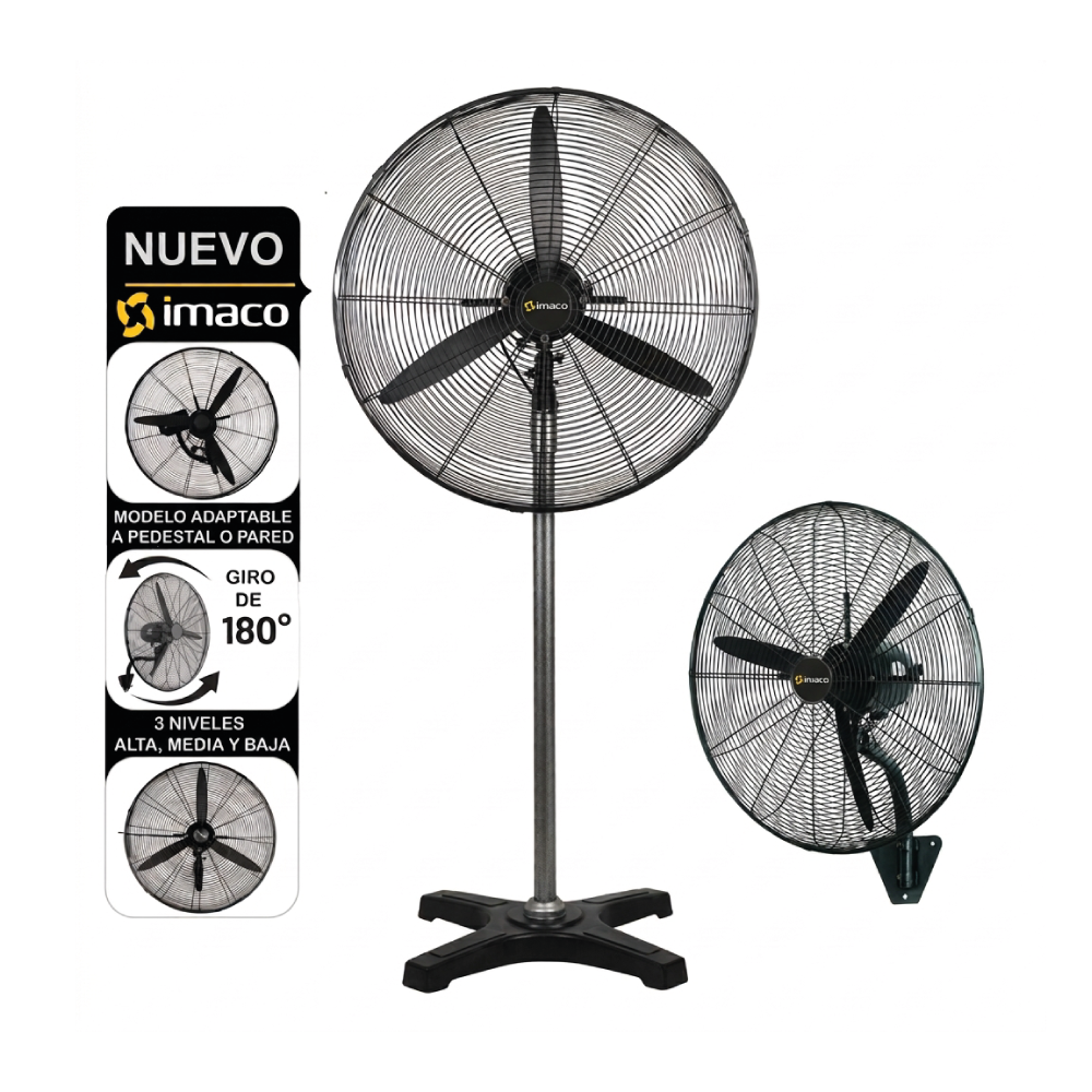 VENTILADOR INDUSTRIAL IMACO FS30240 2 EN 1 DE PARED Y PISO 30″ 240W - 1