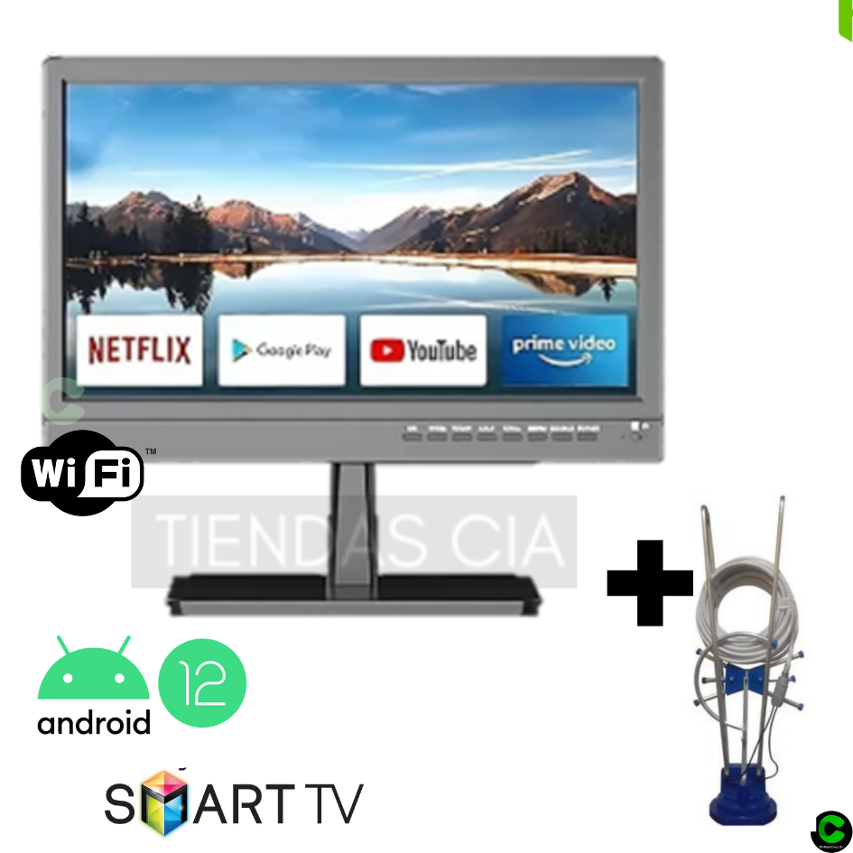 TELEVISOR YUNTEL YTV-15SDT SMART TV LED 15 WIFI ANDROID 12 + ANTENA