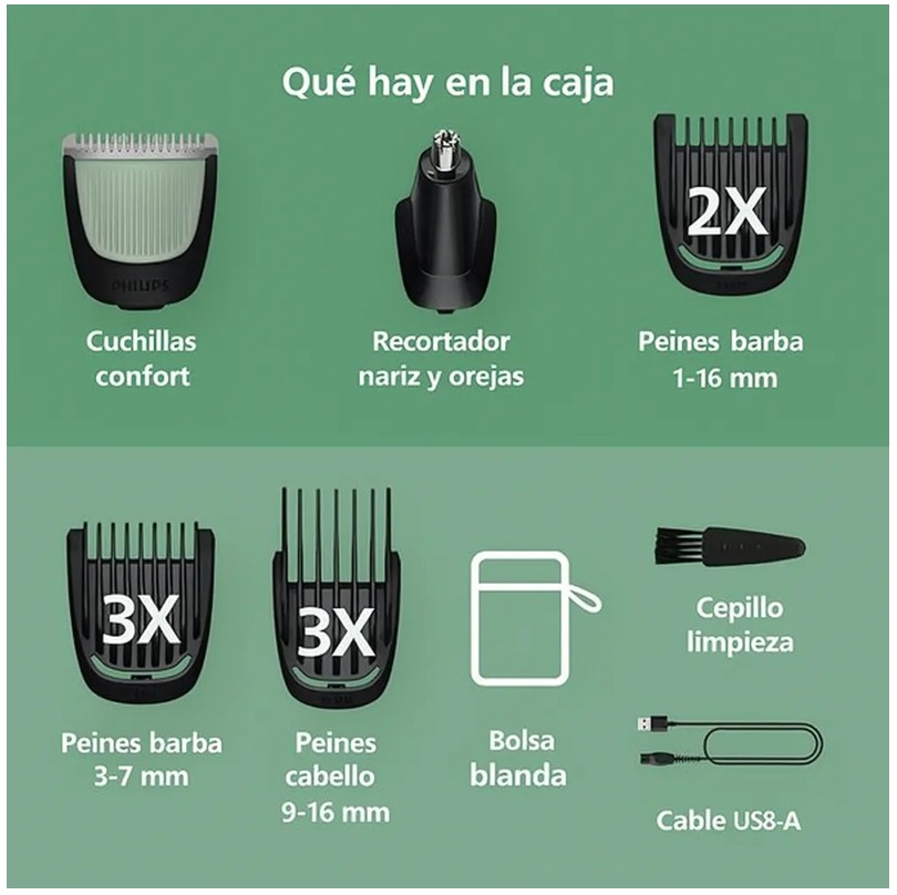 PHILIPS RASURADORA CORTABARBA NORELCO™ MG3919/50 - 13 PIEZAS - 3